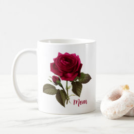 De Café Caneca Mãe Bonita Com Rosa - Nome Editável