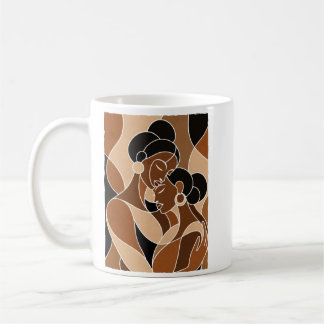 De Café Caneca Mãe e Filha Negras | Arte Afro-Americana
