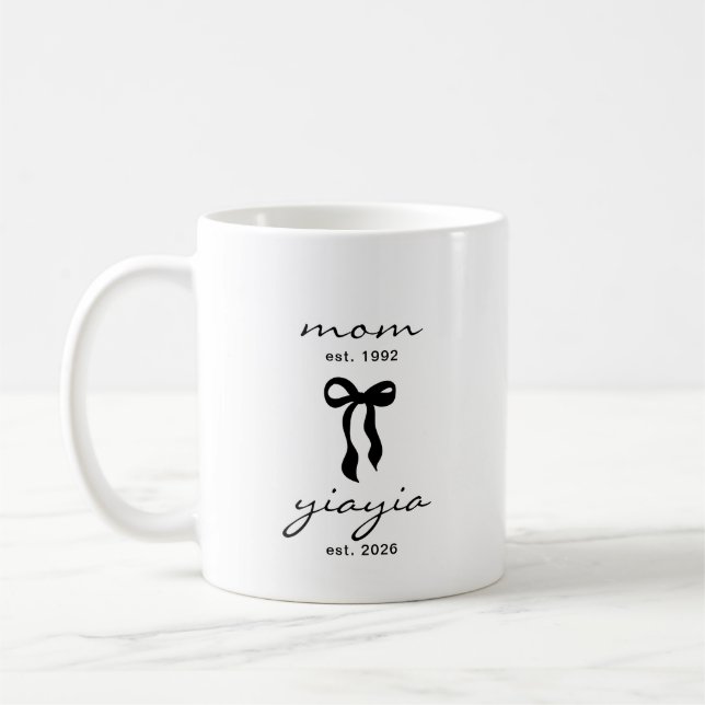 De Café Caneca Mãe para Yiayia Est com Laço (Esquerda)