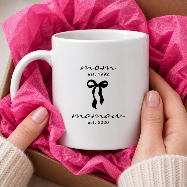 De Café Caneca Mamãe para Vovó Est com Laço (Criador carregado)