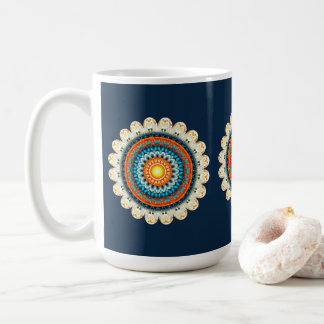 De Café Caneca Mandala Laranja Amarelo Pálido