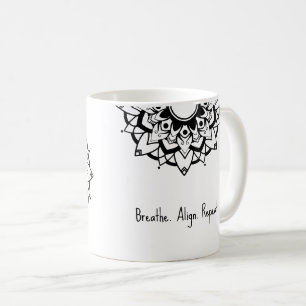 De Café Caneca Mandala Preto e Branco