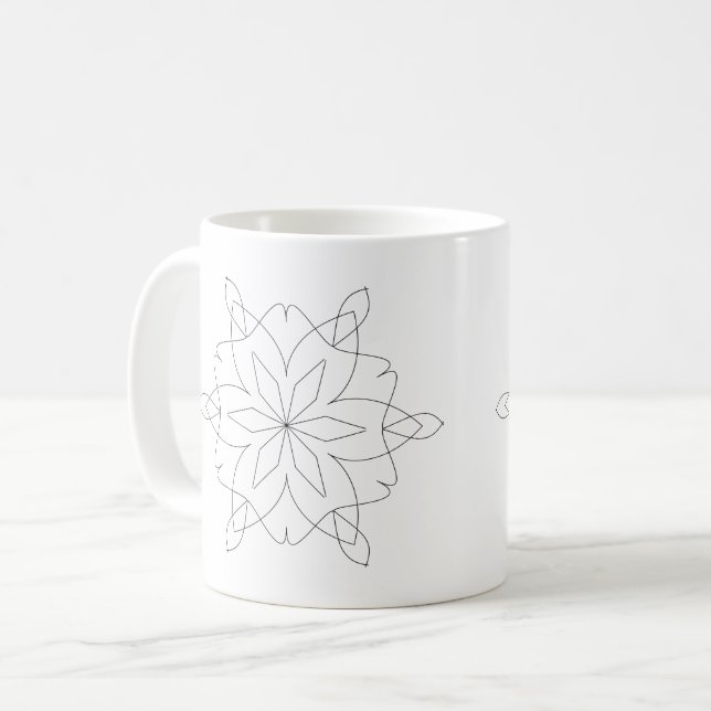 De Café Caneca - Mandalas Simples para Colorir (Frente Esquerda)