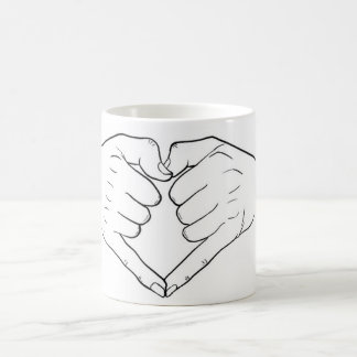 De Café Caneca mão coração