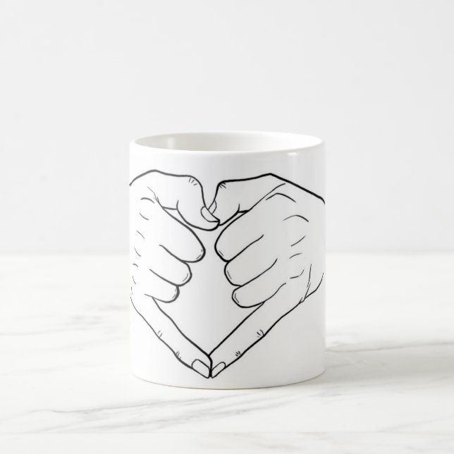 De Café Caneca mão coração (Centro)