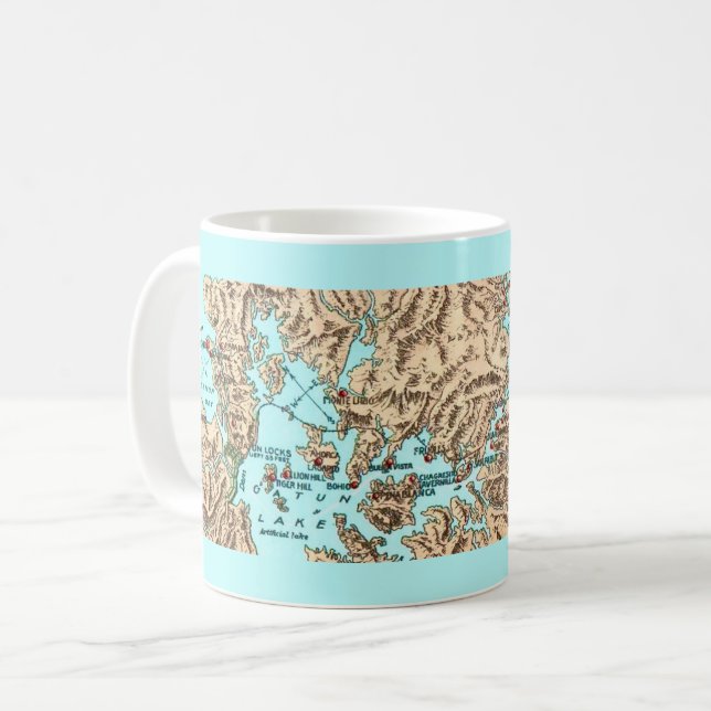 De Café Caneca Mapa Antigo do Canal do Panamá (Frente Esquerda)