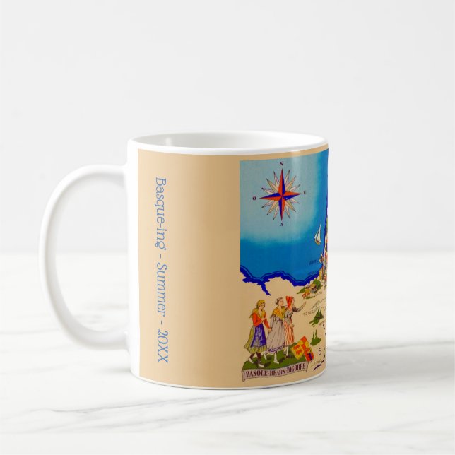 De Café Caneca Mapa Colorido Região Basca da Espanha (Esquerda)