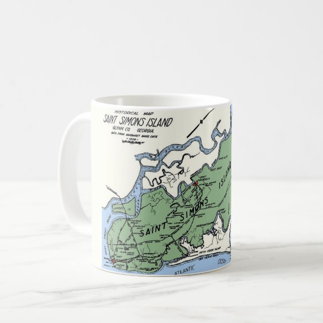 De Café Caneca Mapa da Ilha St Simons (Frente Esquerda)