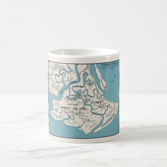 De Café Caneca Mapa da Ilha Tybee Geórgia 1906 (Centro)