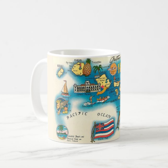 De Café Caneca Mapa do Havaí (Frente Esquerda)