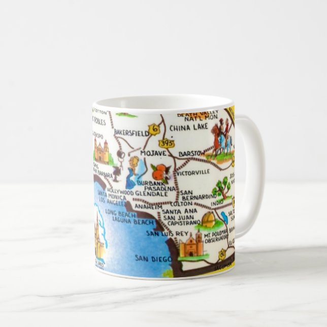 De Café Caneca Mapa do Sul da Califórnia (Frente Esquerda)