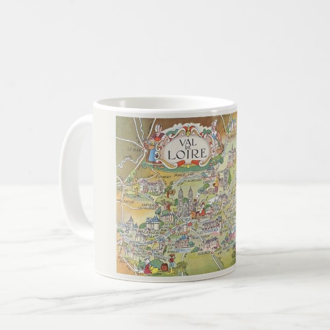 De Café Caneca Mapa do Vale do Loire da França (Frente Esquerda)