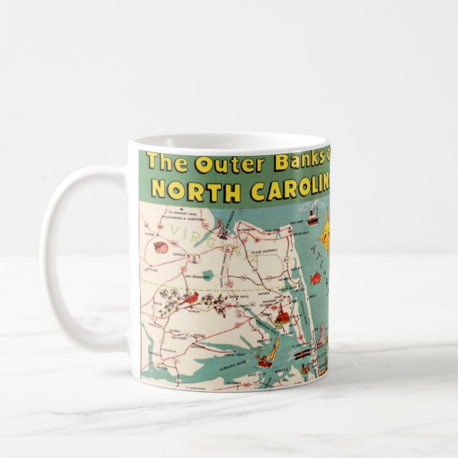 De Café Caneca Mapa dos Outer Banks (Esquerda)