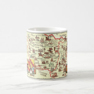 De Café Caneca Mapa Ilustrado da Alsácia Lorena França