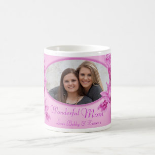 De Café Caneca maravilhosa da foto da orquídea do rosa da