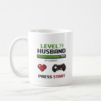 De Café Caneca Marido Gamer Engraçado Pixel Art Design Ret