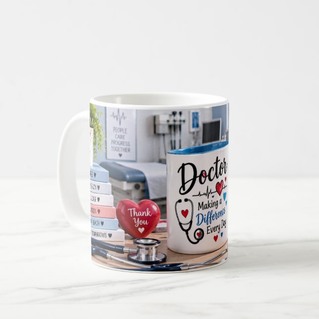 De Café Caneca Médico Fazendo a Diferença (Frente Esquerda)