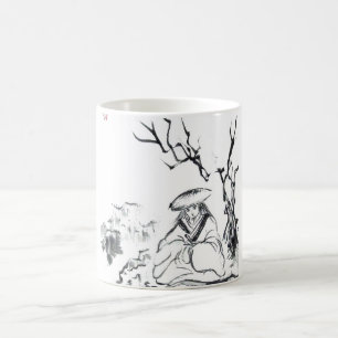 De Café Caneca Meditating do samurai