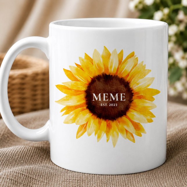 De Café Caneca Meme da Vovó com Girassol | Presente para a (Criador carregado)