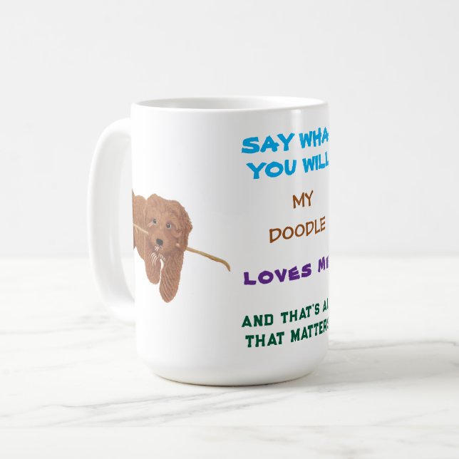 De Café Caneca Meu Doodle Me Ama (Frente Esquerda)