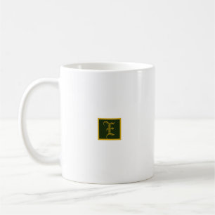 De Café Caneca Mínima Elegante, Dourada e Verde