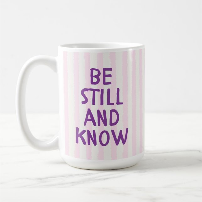De Café Caneca Minimalista Citação Bíblica Letra Roxa (Esquerda)