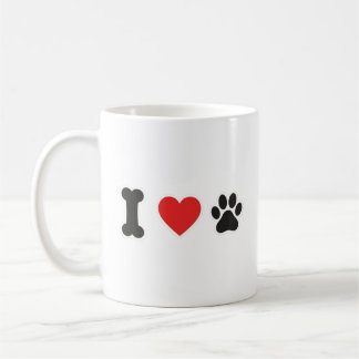 De Café Caneca Minimalista Coração Osso Pata Eu Amo Meu Ca