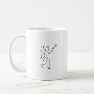 De Café Caneca Minimalista Garota Arte Linha | Borboleta E