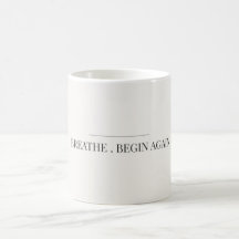 Caneca Minimalista Respirar Recomeçar Estética Cal