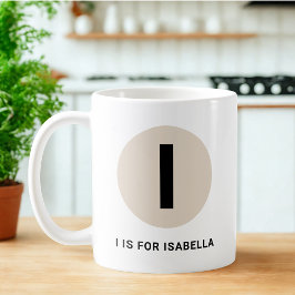 De Café Caneca Moderna Inicial – Design “I é para [Nome]”