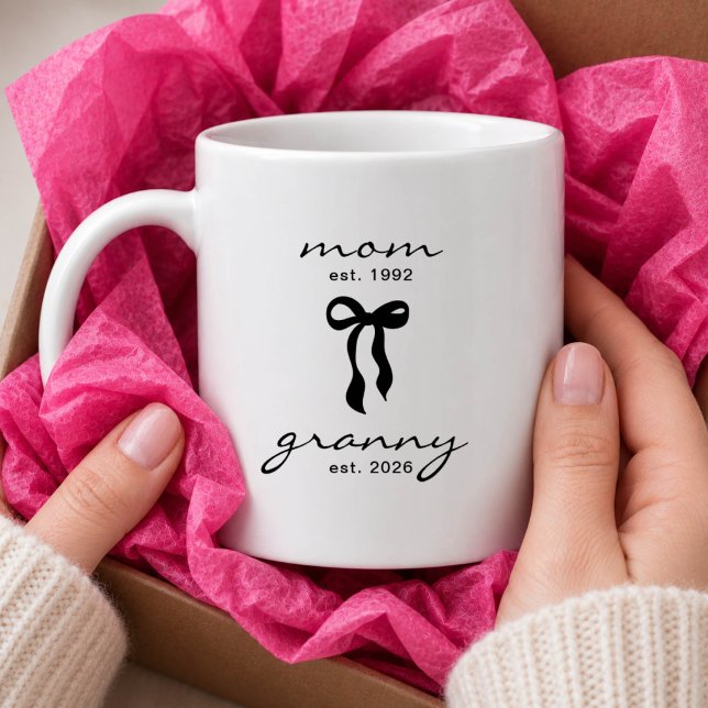 De Café Caneca Mom para a Vovó Est com Laço (Criador carregado)