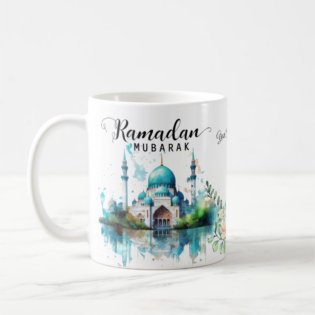 De Café Caneca mosque ramadã mubarak aquarela (Esquerda)