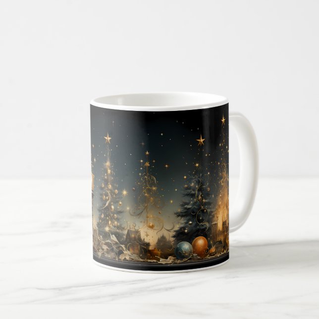 De Café Caneca (Mug) Natal Vintage (Frente Esquerda)