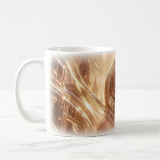 De Café Caneca Mulher Luz Líquida Alegria Dourada