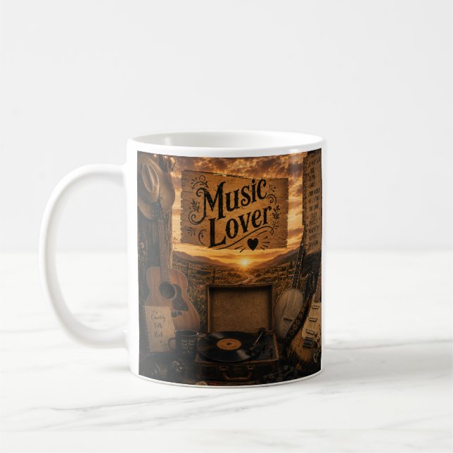 De Café caneca Music Lover gravador (Esquerda)
