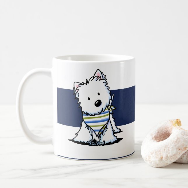 De Café Caneca Náutica KiniArt Westie (Com Donut)