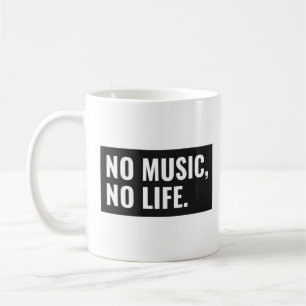De Café Caneca No Music No Life – Amante da Música Preto e