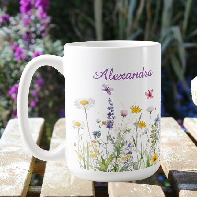 De Café Caneca Nome Flores Selvagens (Criador carregado)