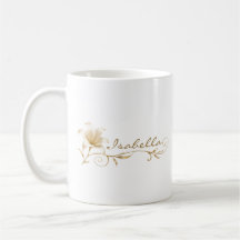 Caneca Nome Lírio Dourado Champanhe Irmã