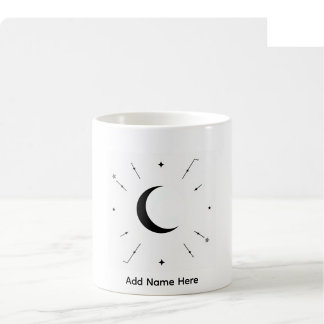 De Café Caneca Nome Personalizado Celestial - Preto e Bran