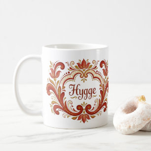 De Café Caneca Nórdica Rosemaling, “Hygge” Escandinava Aco