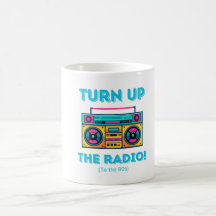 caneca nostálgica dos anos 80 inspirada no boombox