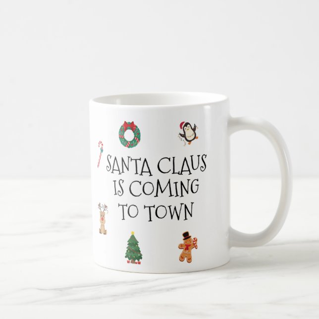 De Café Caneca O Papai Noel Está Chegando à Cidade (Direita)