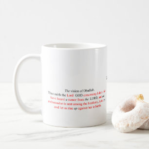 De Café Caneca Obadiah 1:1 da Versão Corrigida do Rei Jame