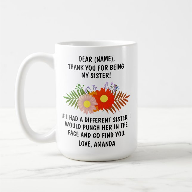 De Café Caneca Obrigada Por Ser Minha Irmã, Presente Famíl (Esquerda)