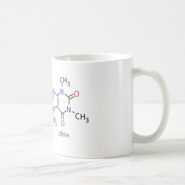 De Café Caneca orgânica da molécula da cafeína (Direita)