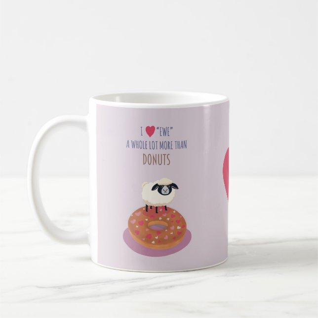 De Café Caneca Ovelha Fofa - Caneca do Amor - Ovelha com D (Esquerda)