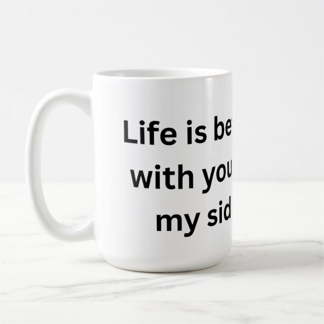 De Café Caneca para Casal Romântico 'A Vida é Melhor Com V (Esquerda)