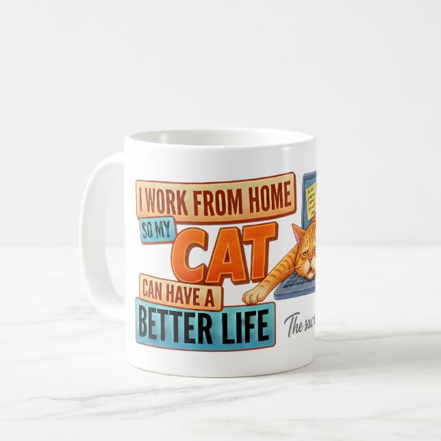 De Café Caneca para Trabalho em Casa - Presente Divertido  (Frente Esquerda)