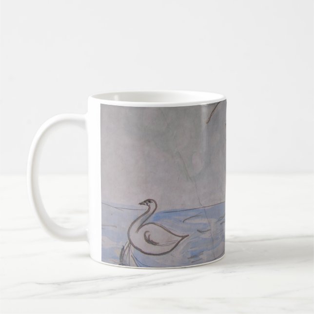 De Café caneca paralela do universo da cisne & do (Esquerda)